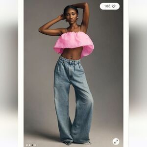 Anthropologie Maeve Diamond Strap Crop Top M NWT